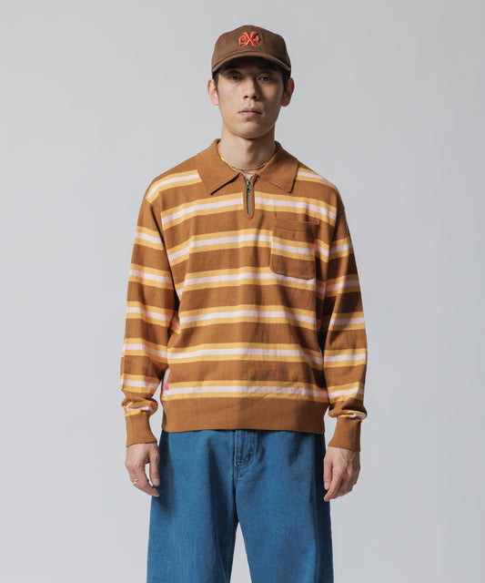 BORDER POLO KNIT